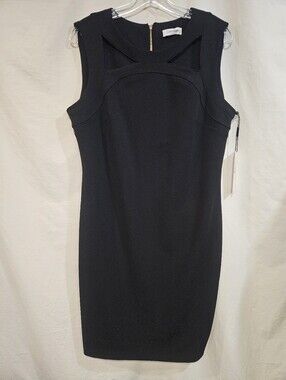Calvin Klein Black Cutout Midi Sheath Dress